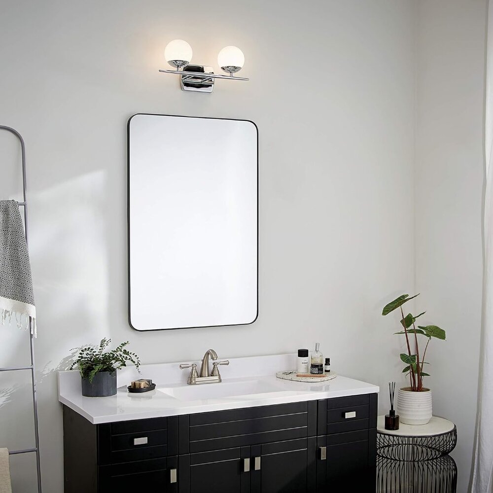 KICHLER Jasper 16.5 inches 2 Light Halogen Vanity Light with Satin Etched Cased